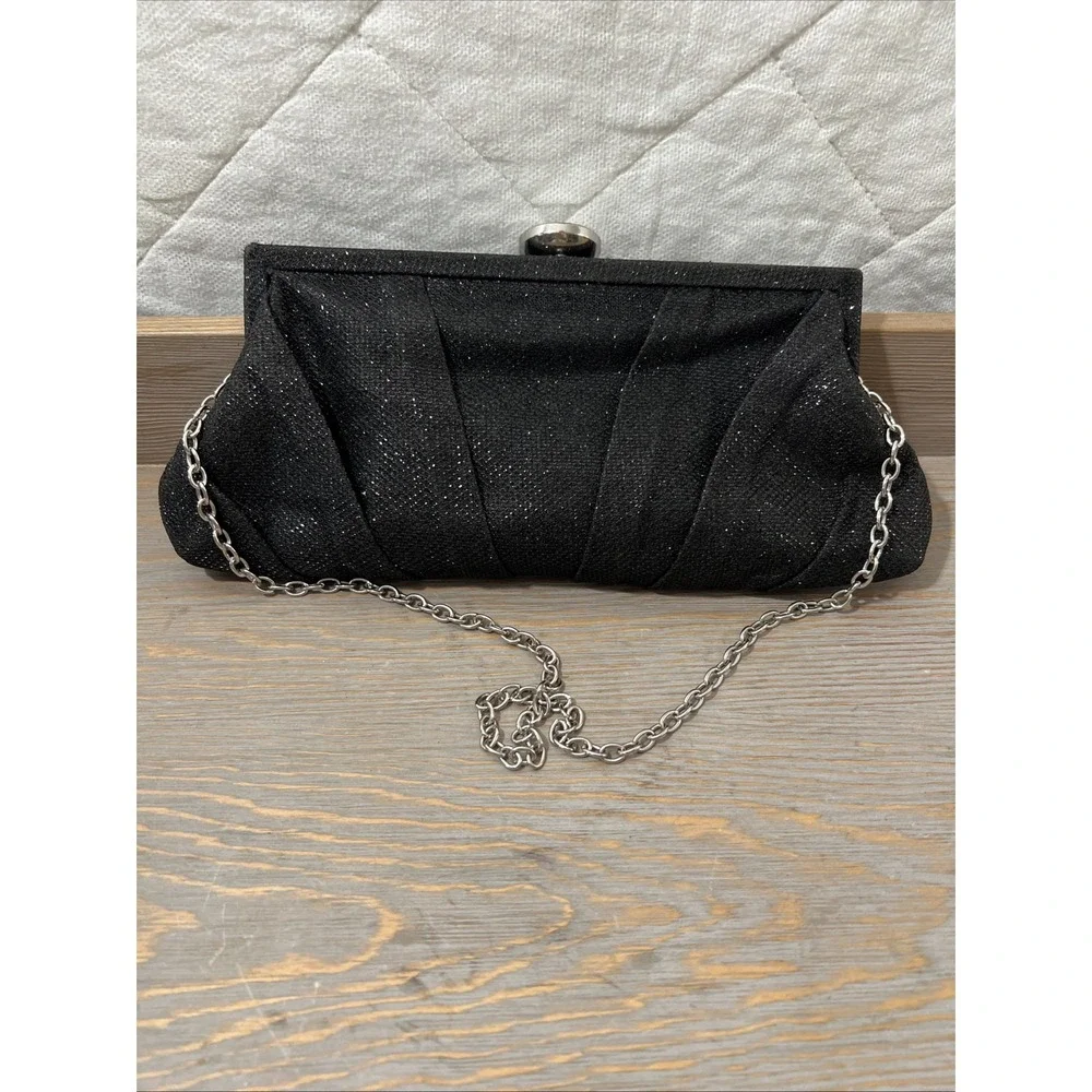 Jessica McClintock Blaire Women Satin Frame Evening Clutch Bag‎ Purse With Chain